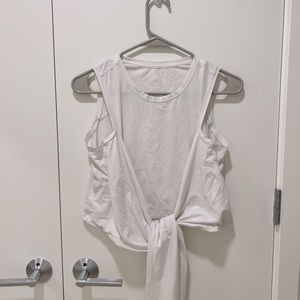Lululemon white tank top with ties in the front